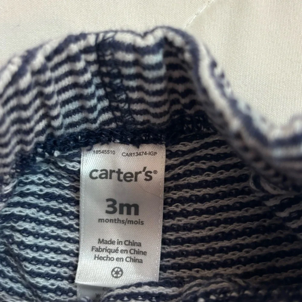 Carter's Blue and White Striped Baby pants size 3 months very soft & comfortable